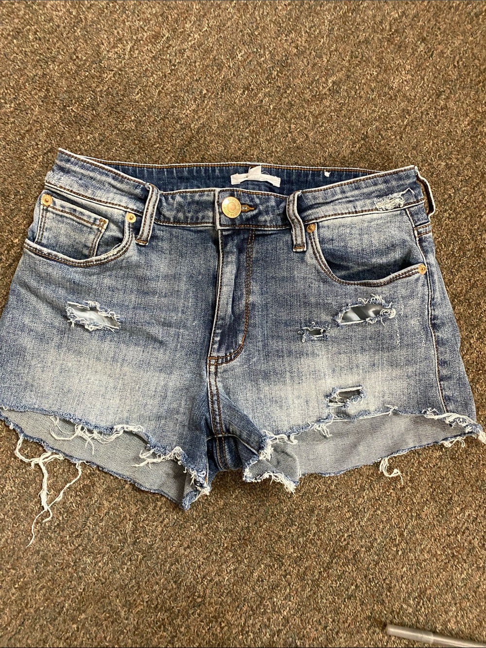 Distressed Light Blue Denim Cutoff Shorts - Casual Women's Jean Shorts